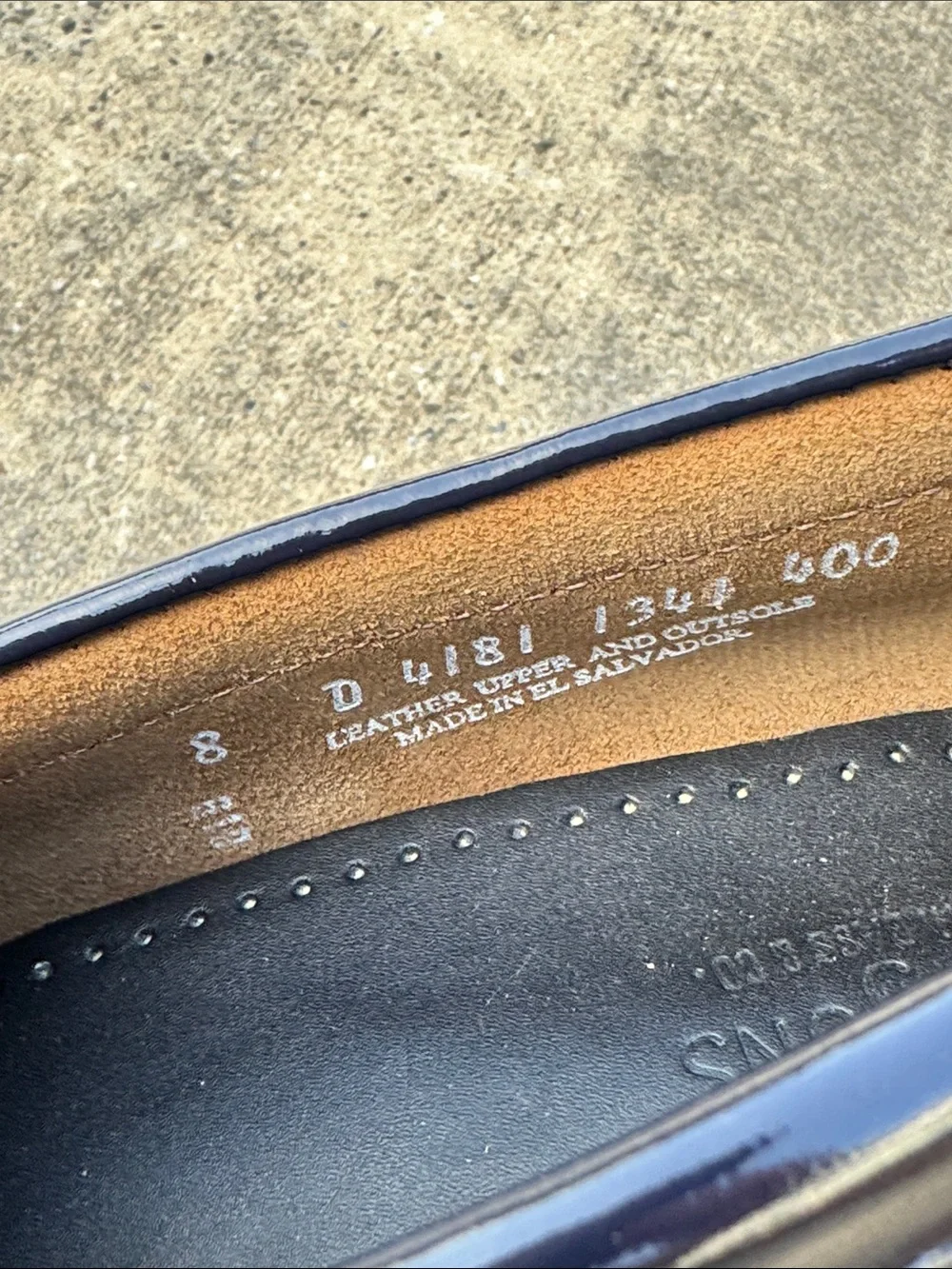 G.H. Bass & Co. Navy Patent Leather Larson Plaid Weejun Loafers 8D